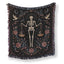 Libra Scales & Roses – Gothic Skeleton Zodiac Blanket