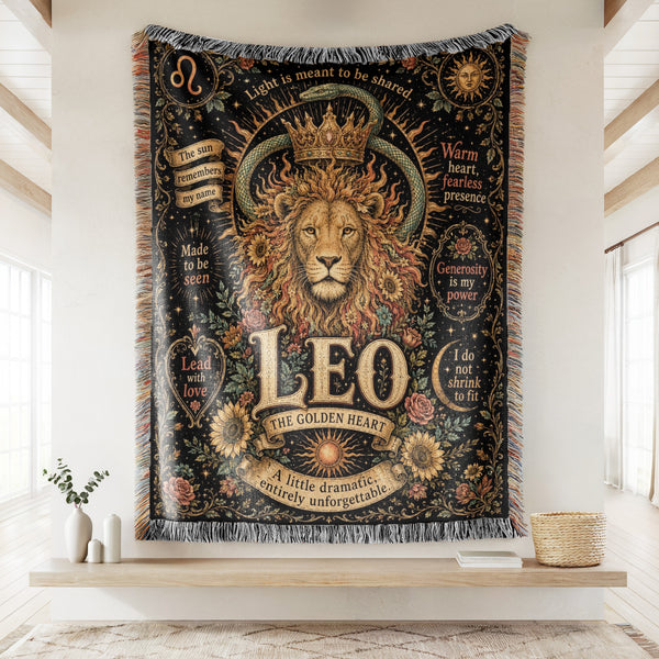 Leo – The Golden Heart Zodiac Blanket