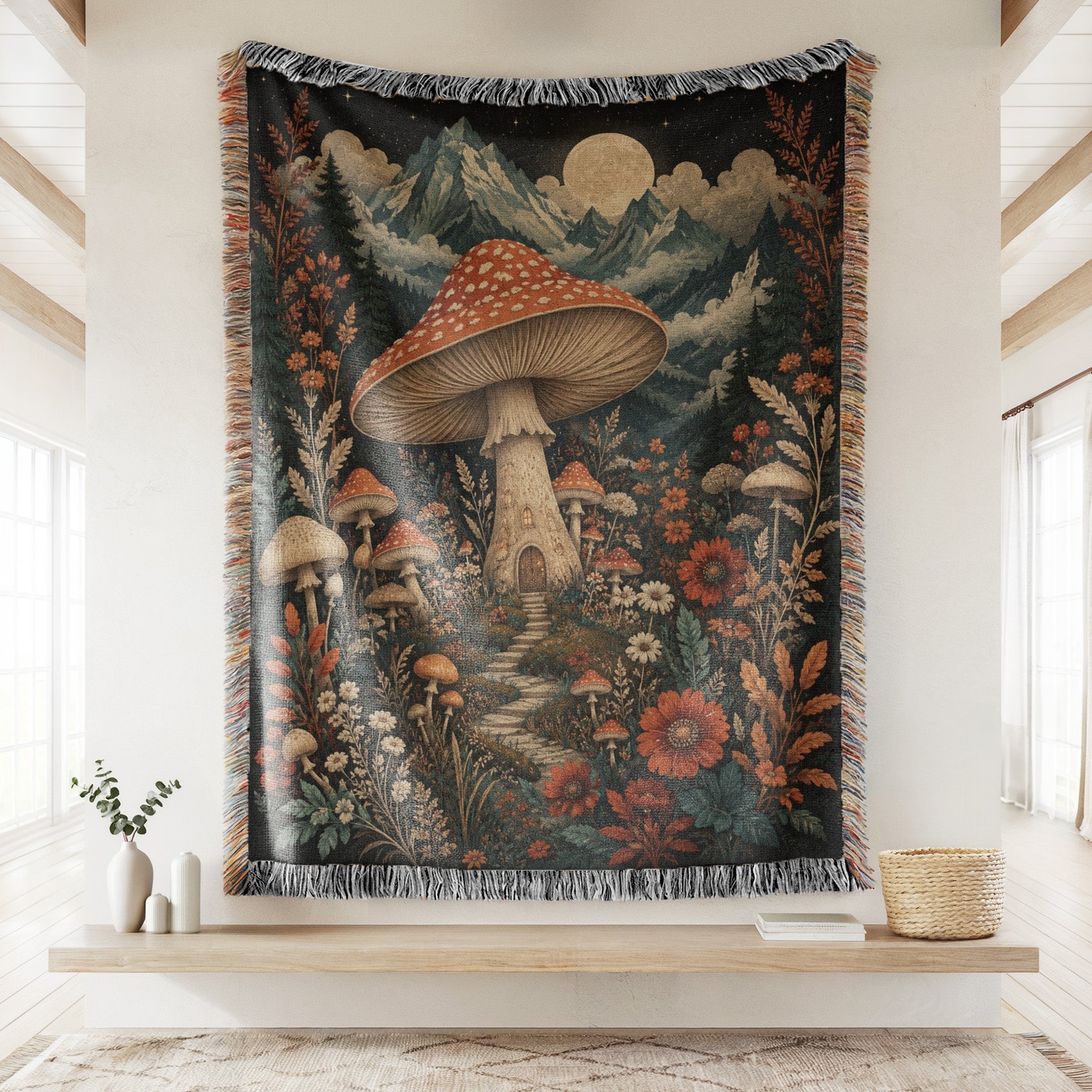 Mushroom Cottage Mountain Blanket Secondary image