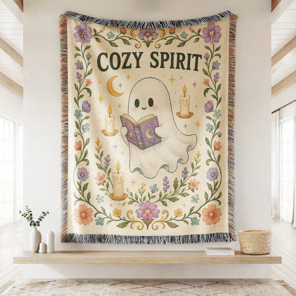 Cozy Spirit Reading Ghost Blanket