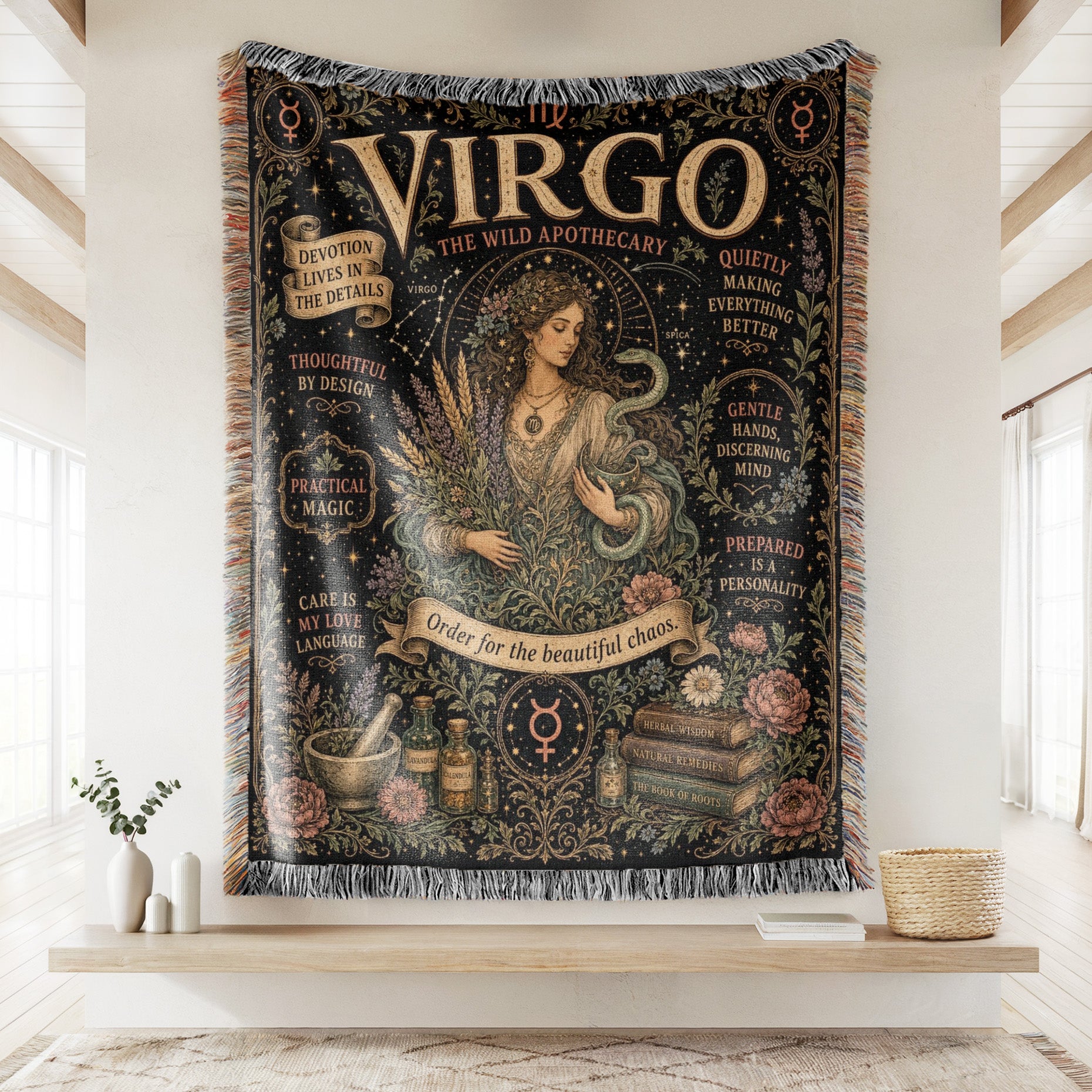 Virgo – The Wild Apothecary Zodiac Blanket Secondary image