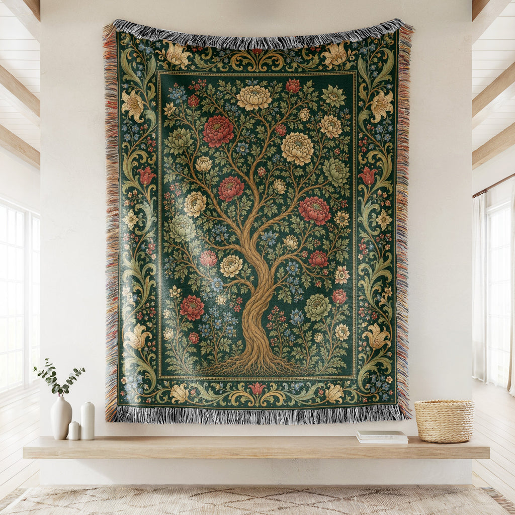 Evergreen Garden Tree Blanket