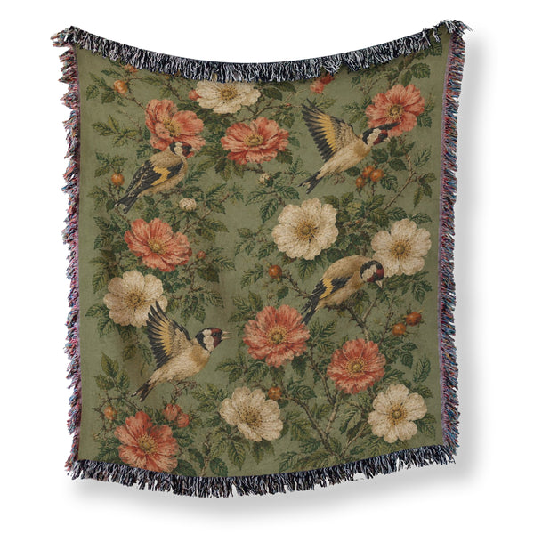 Goldfinch Rose Garden Blanket