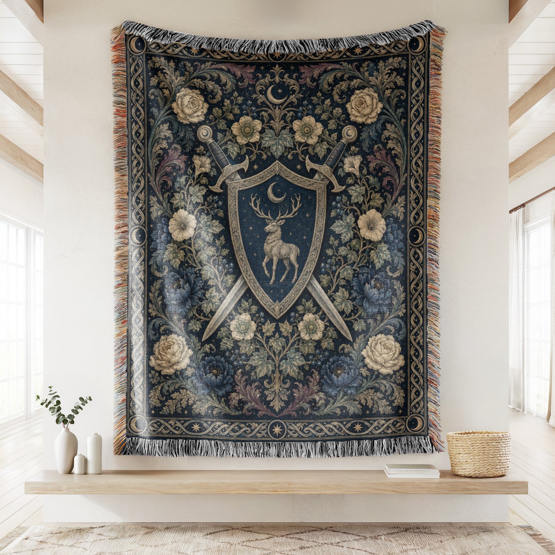 The Moonlit Stag Shield Blanket Secondary image