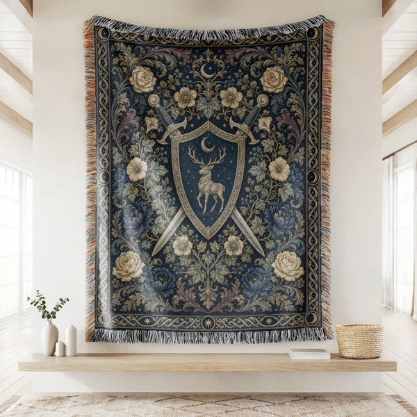 The Moonlit Stag Shield Blanket