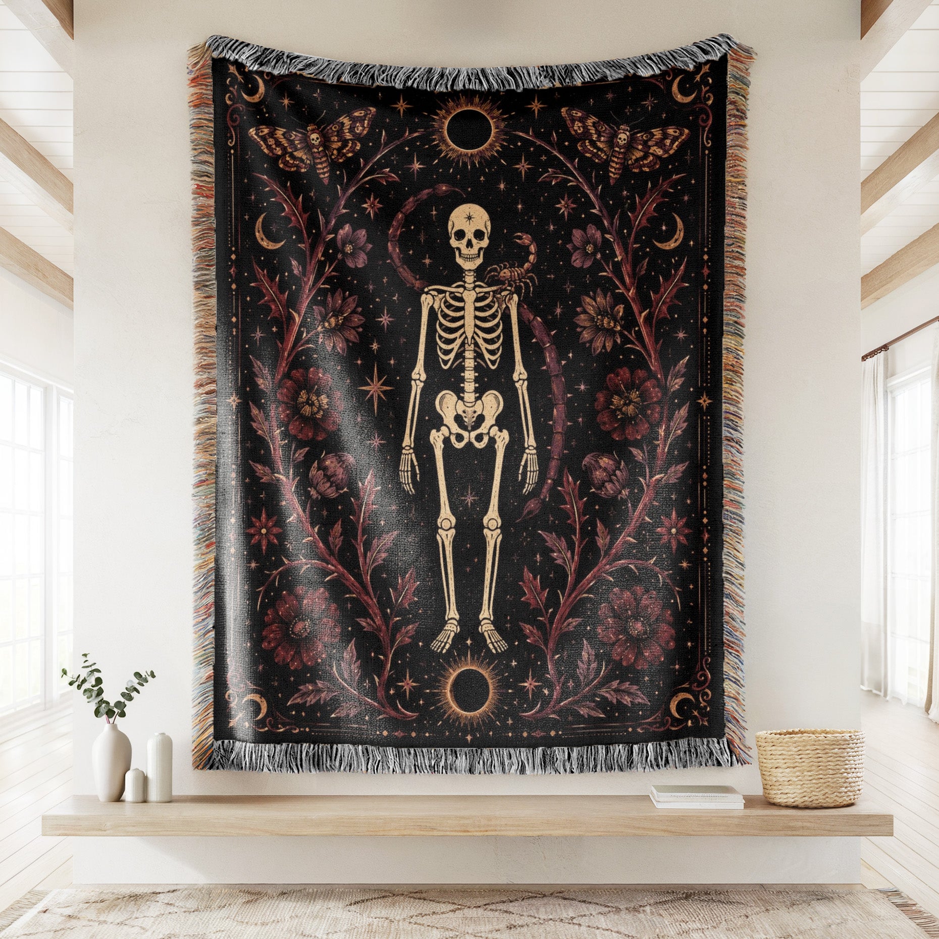 Scorpio Eclipse – Gothic Skeleton Zodiac Blanket Secondary image