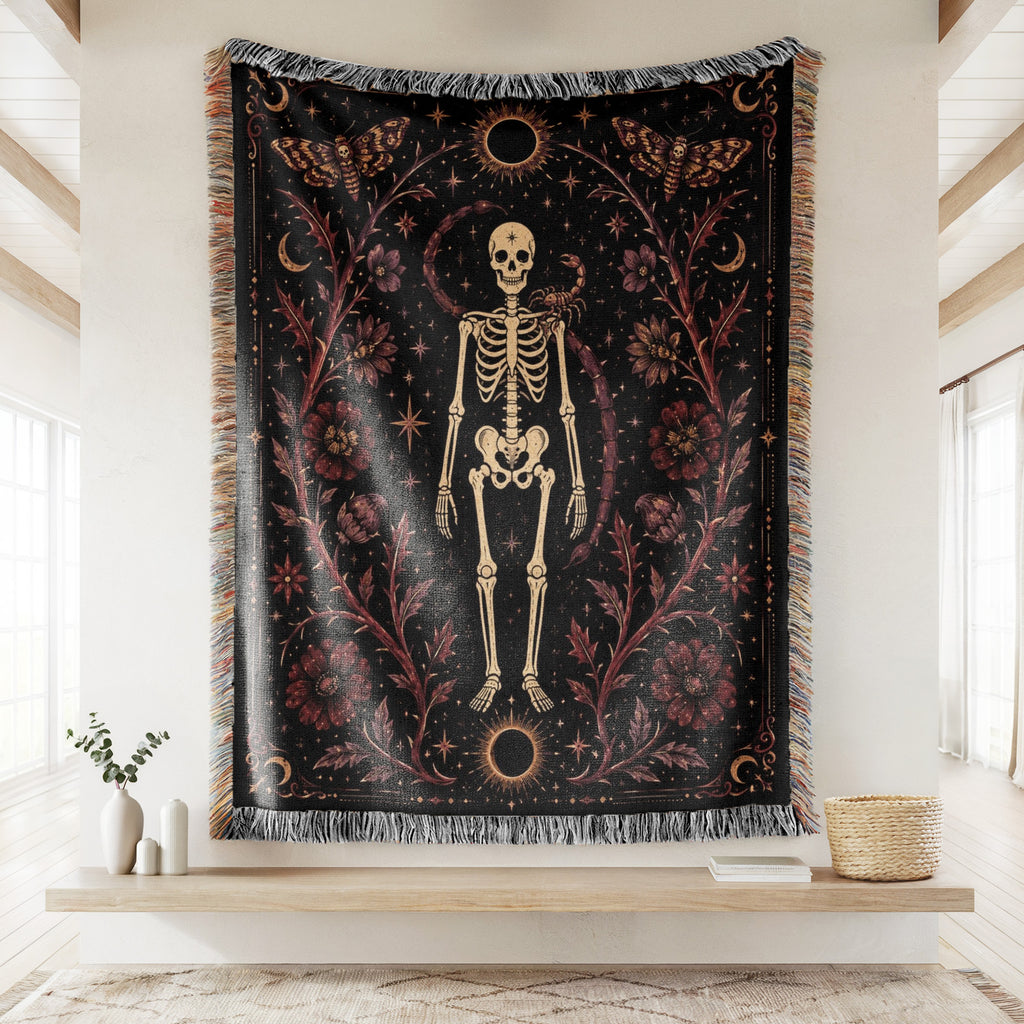 Scorpio Eclipse – Gothic Skeleton Zodiac Blanket