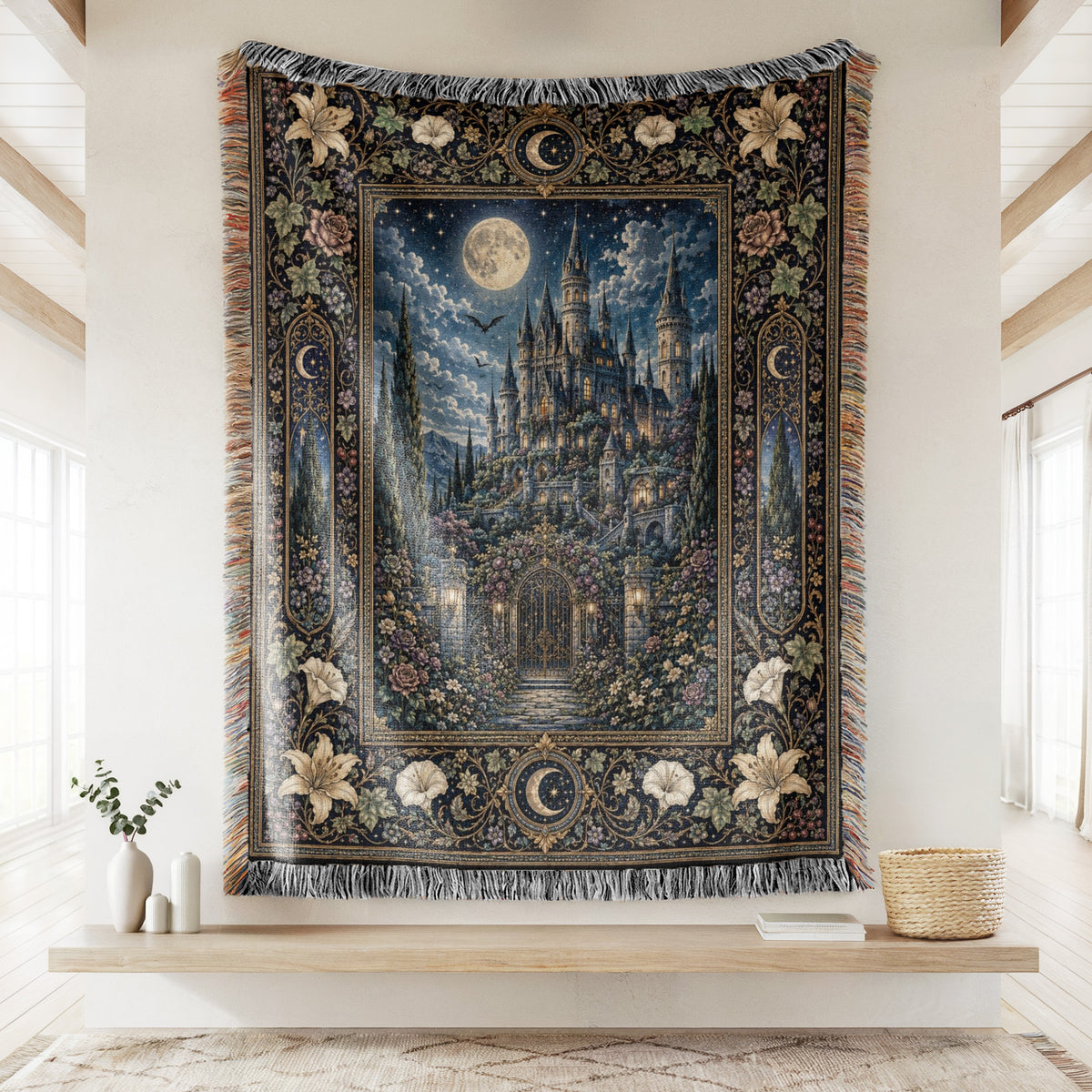 Castle Beyond the Moonlit Gate Blanket