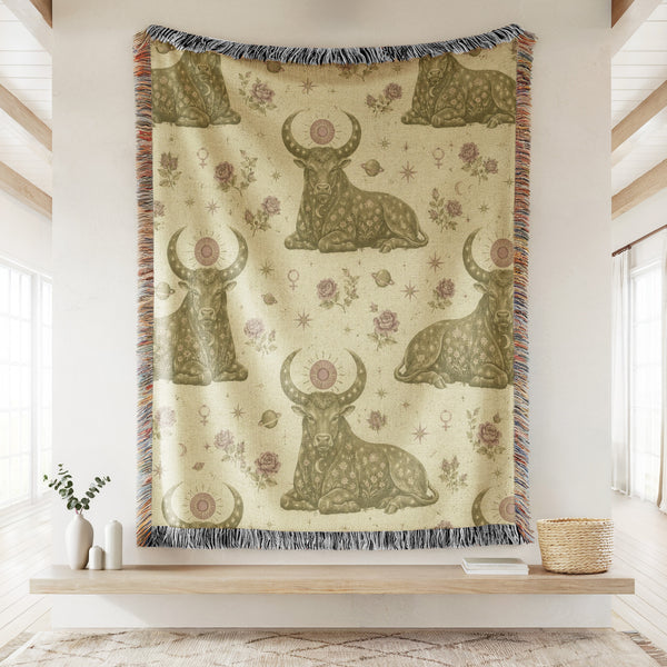 Taurus Floral Bull Pattern Blanket