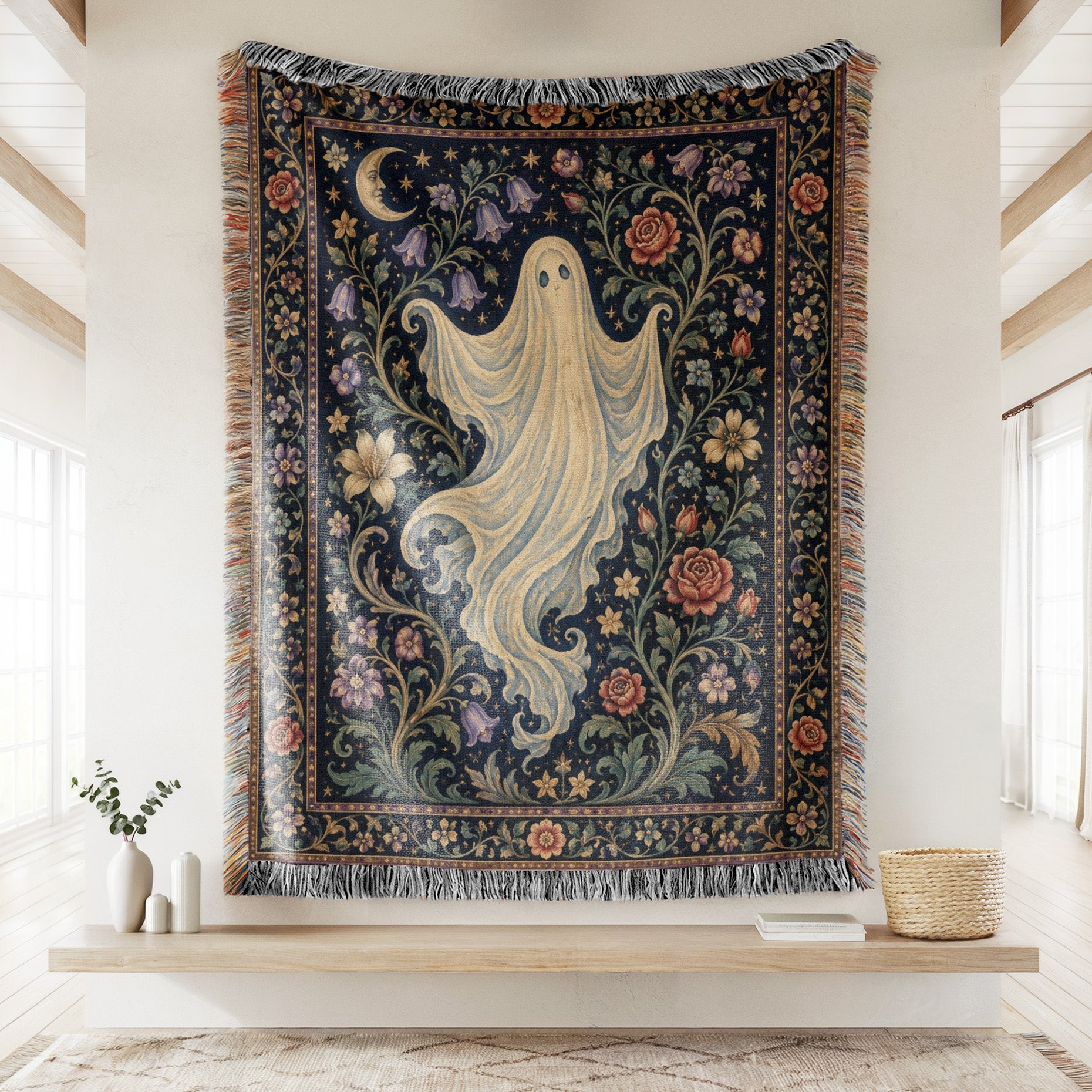 The Moonlit Garden Ghost Blanket Secondary image