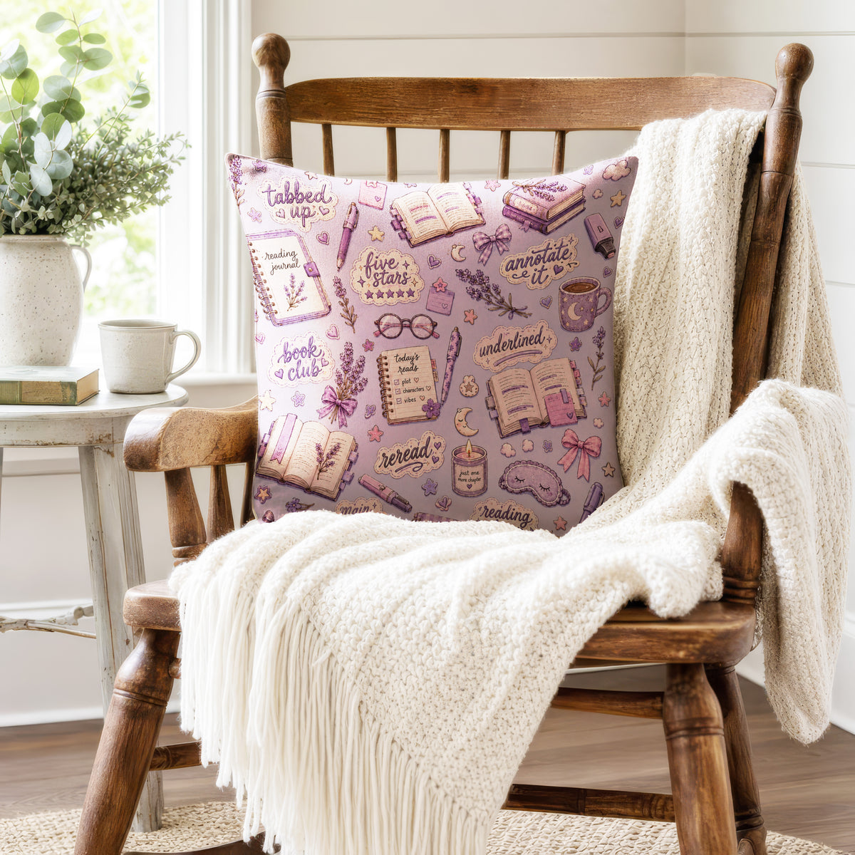 Lavender Reading Club – Book Lover Pillow