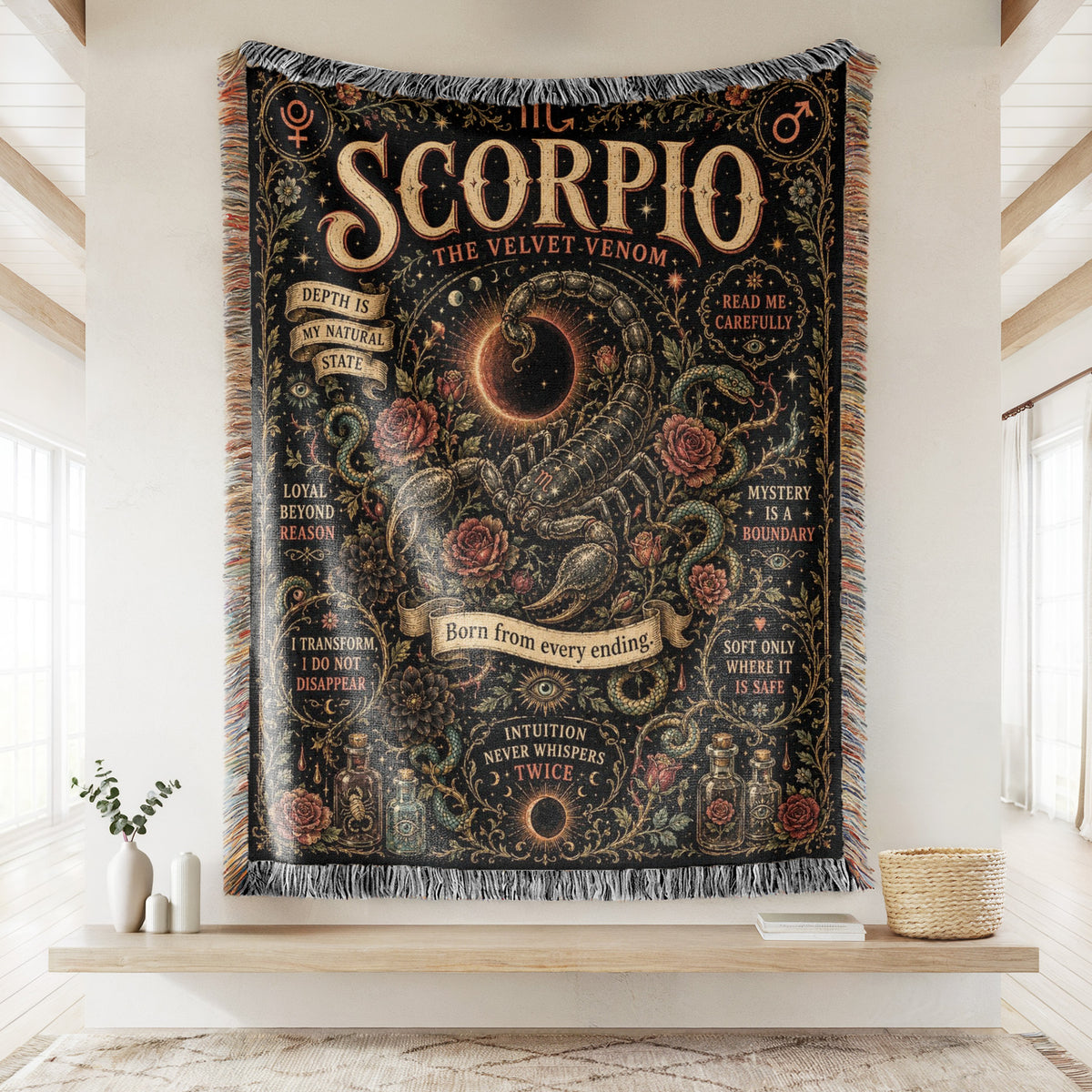 Scorpio – The Velvet Venom Zodiac Blanket
