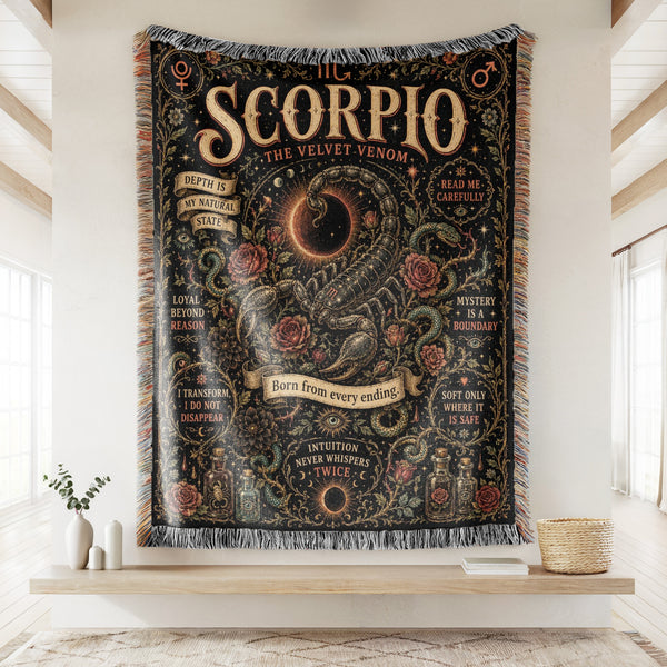 Scorpio – The Velvet Venom Zodiac Blanket