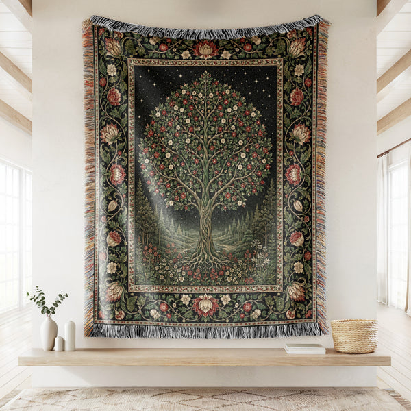 Starlit Rose Tree Blanket