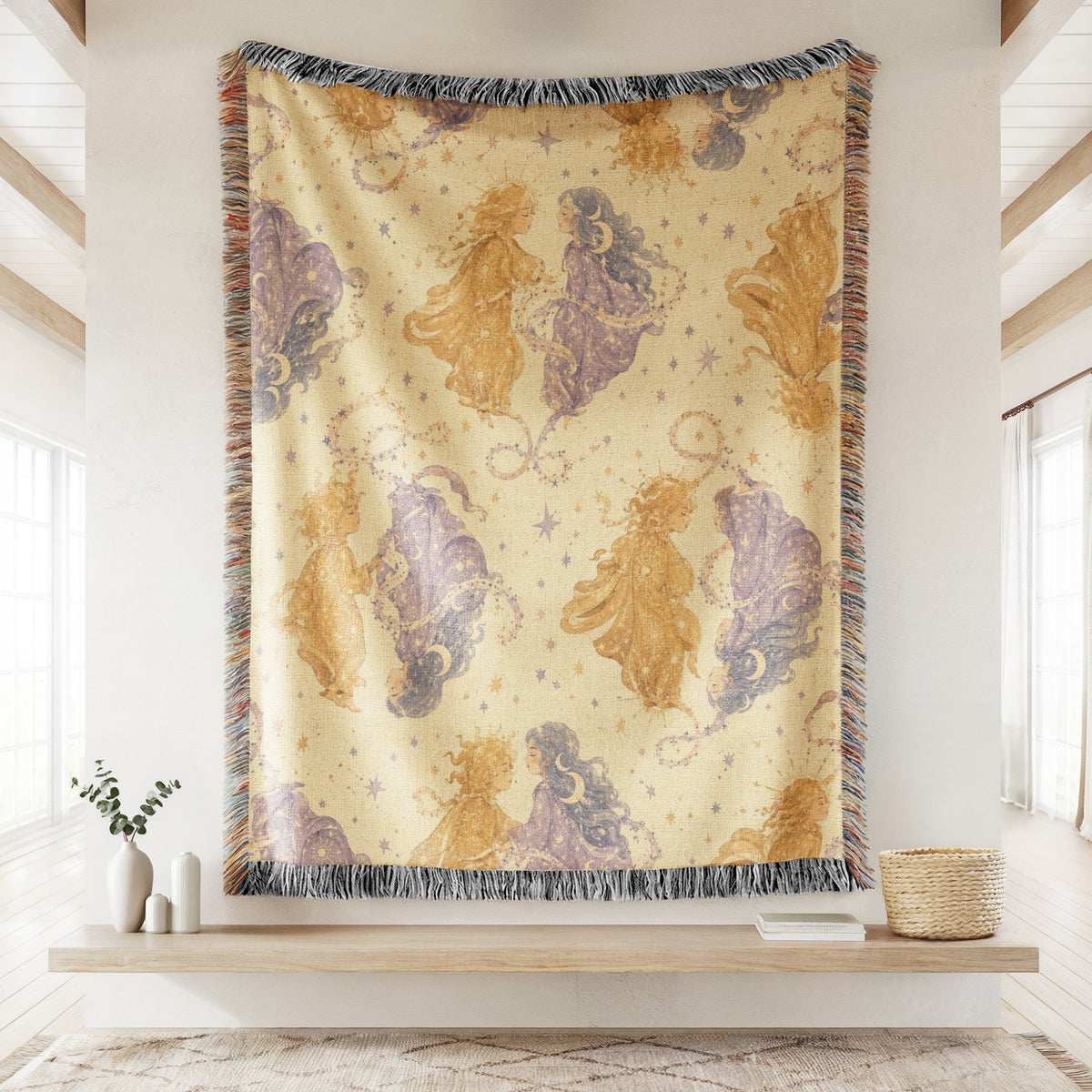 Gemini Celestial Twins Pattern Blanket