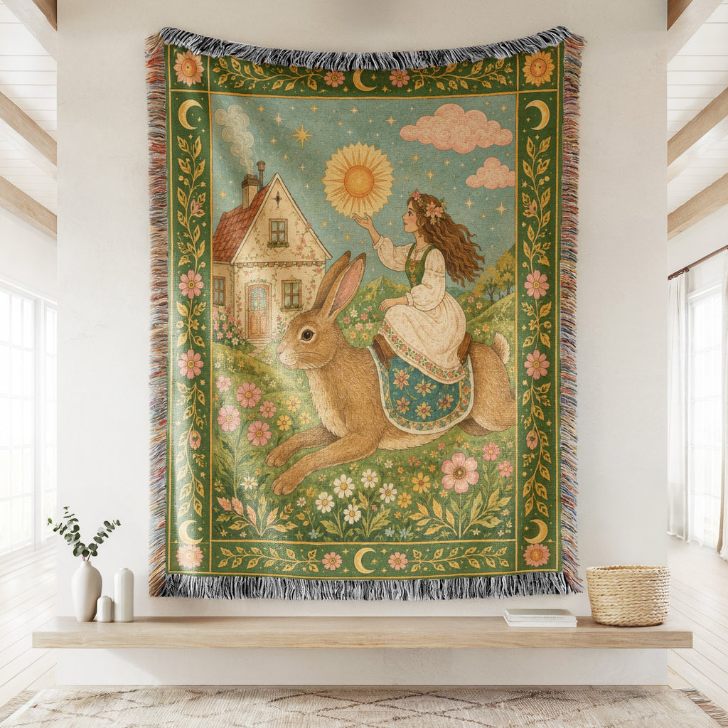 Cottage Garden Rabbit Blanket