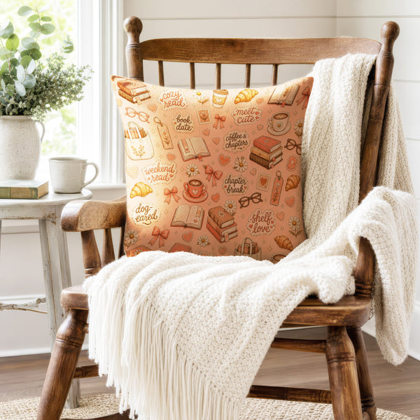 Coffee & Chapters – Cosy Book Lover Pillow