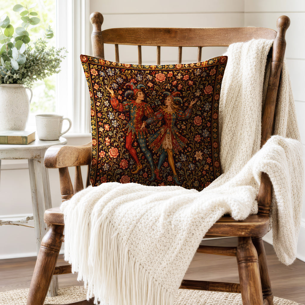 The Court Jesters – Medieval Tapestry Pillow