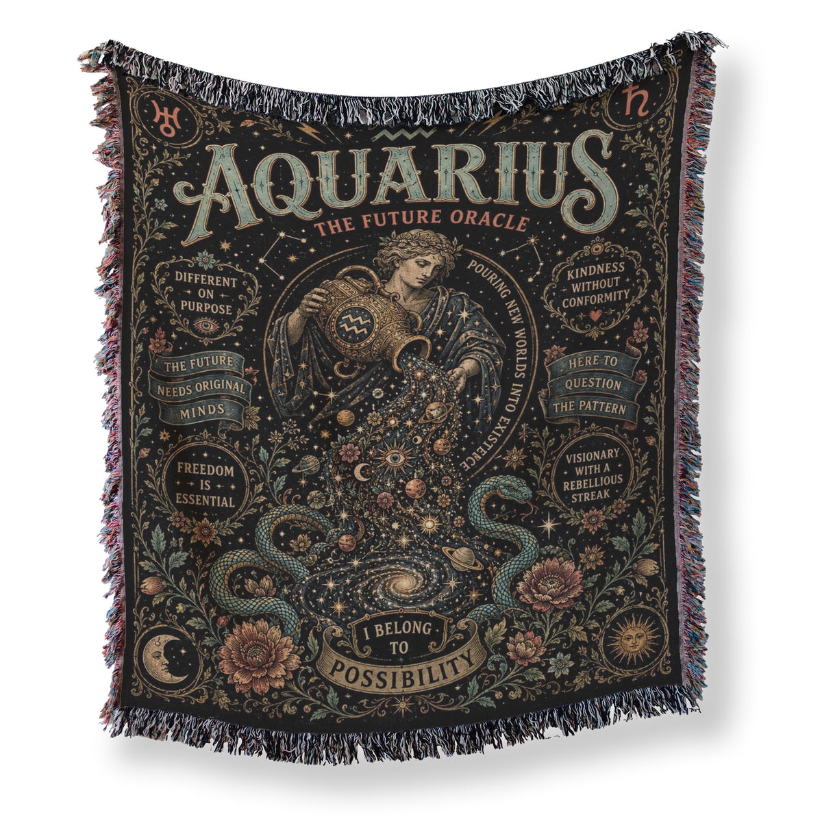 Aquarius – The Future Oracle Zodiac Blanket Main image