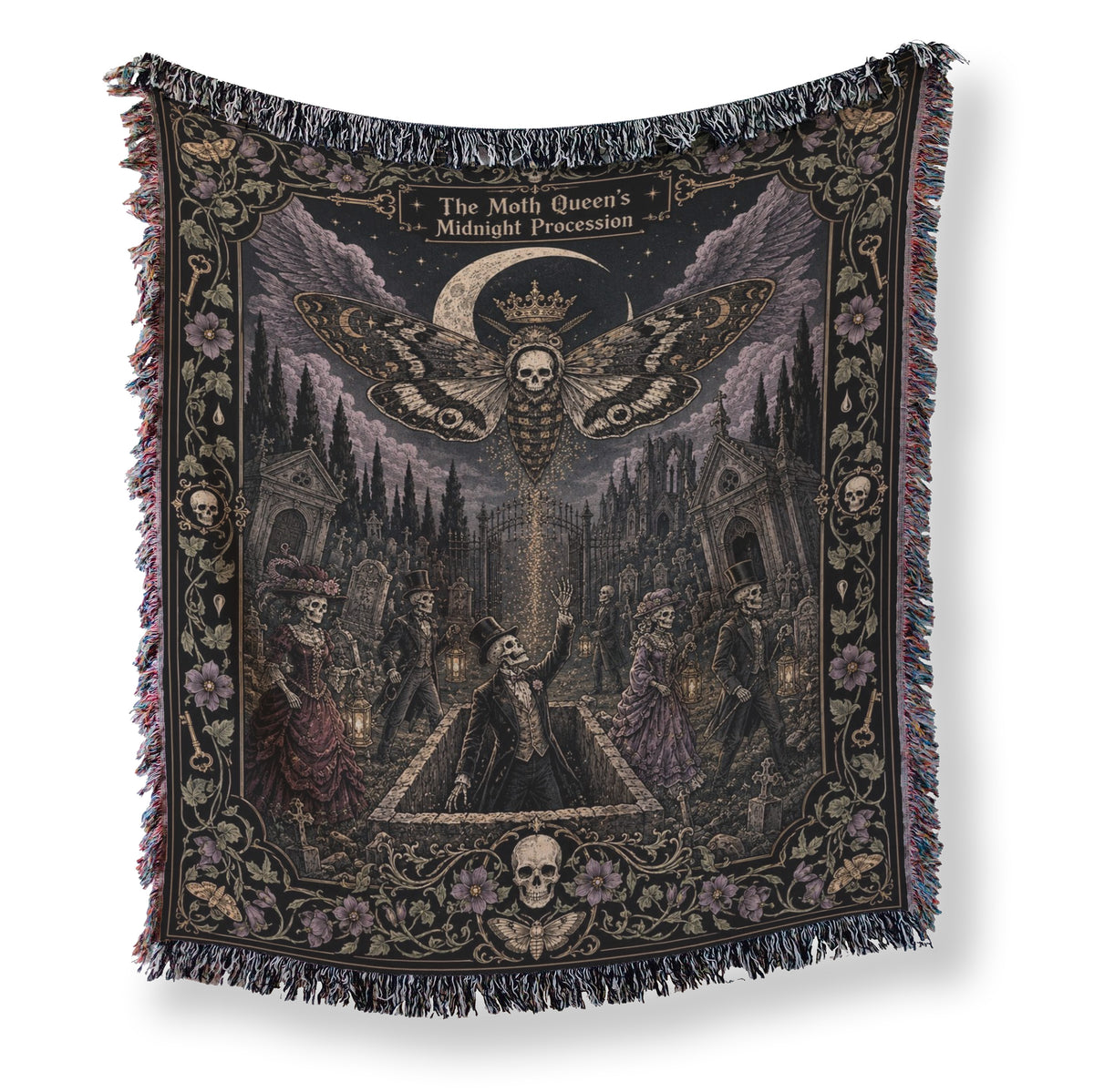 The Moth Queen's Midnight Procession Blanket