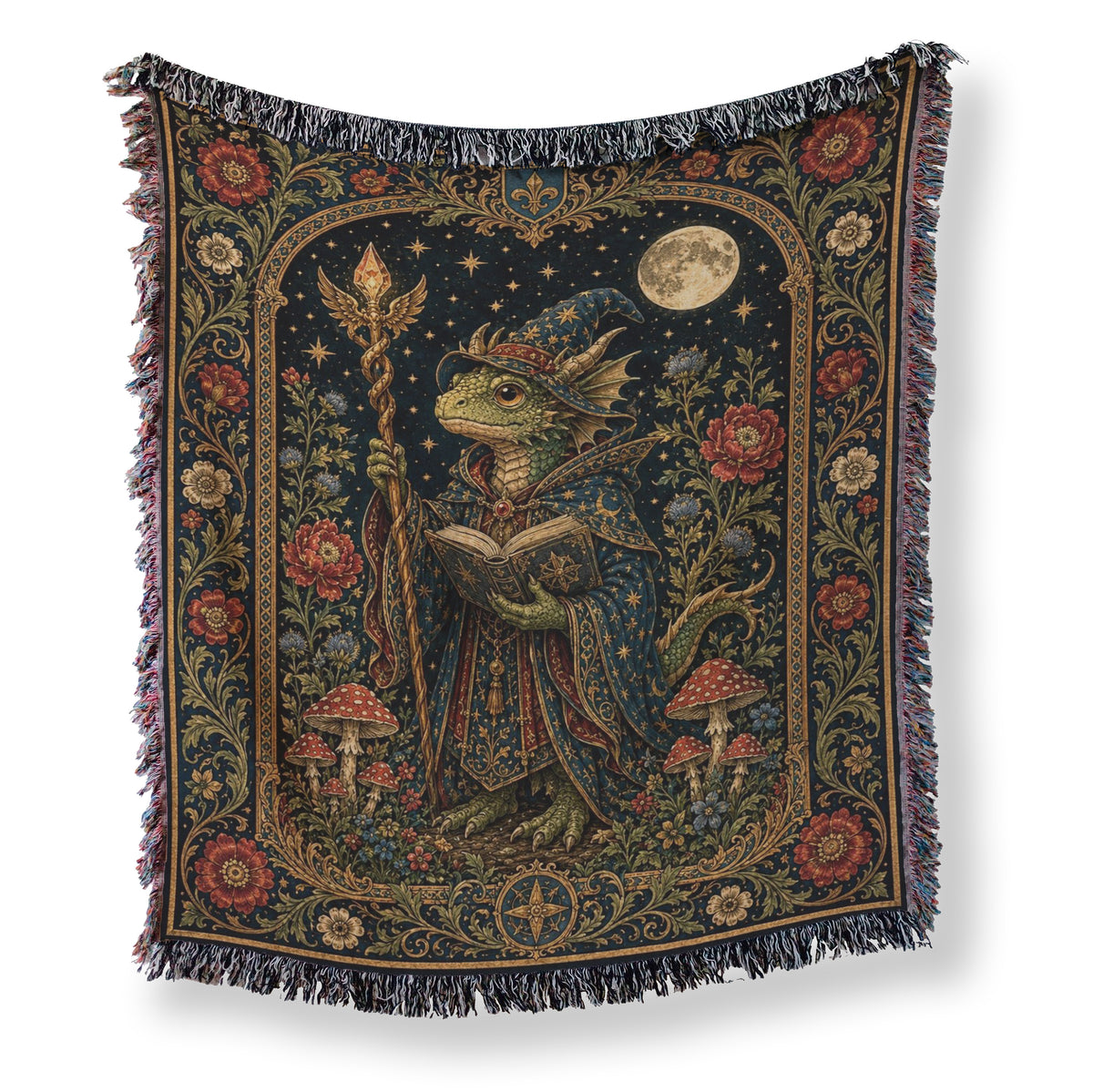 Green Dragon Wizard Reader Blanket