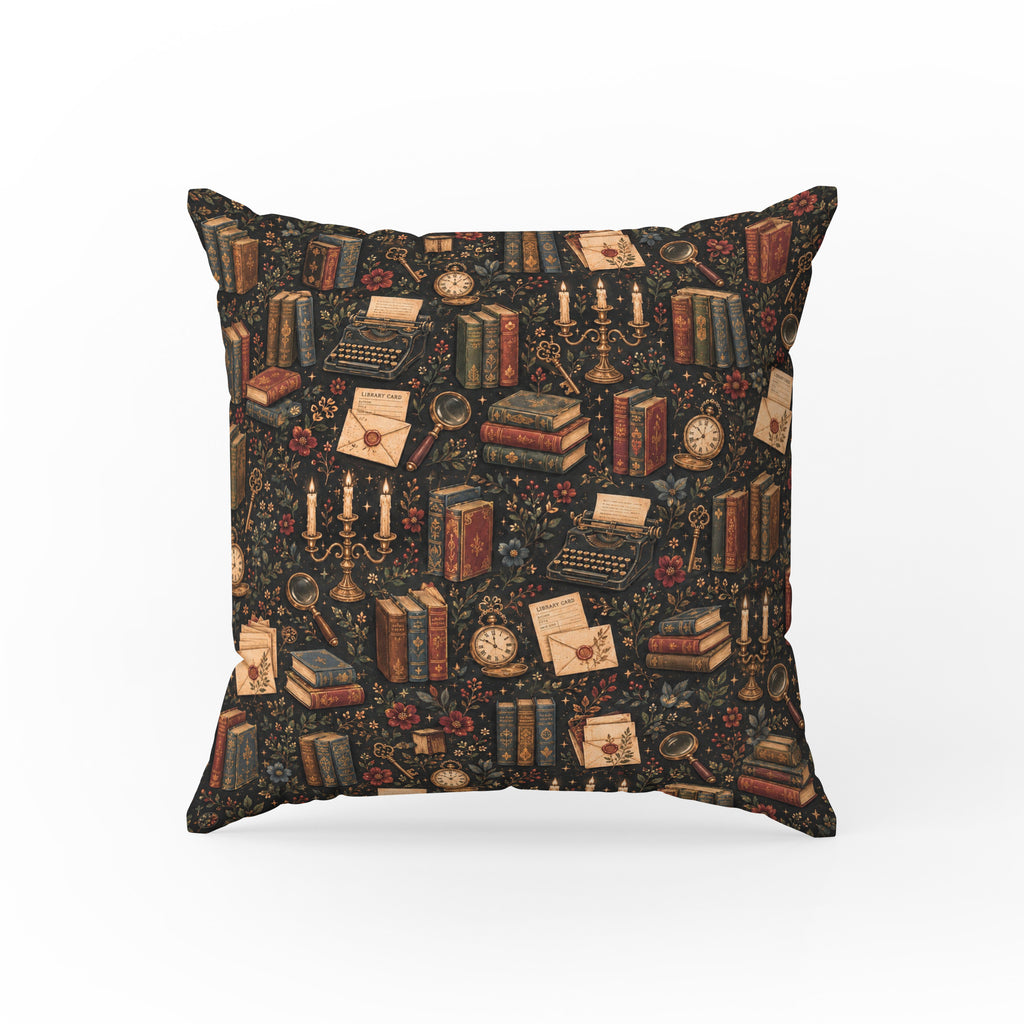 The Scholar’s Study – Dark Academia Library Pillow