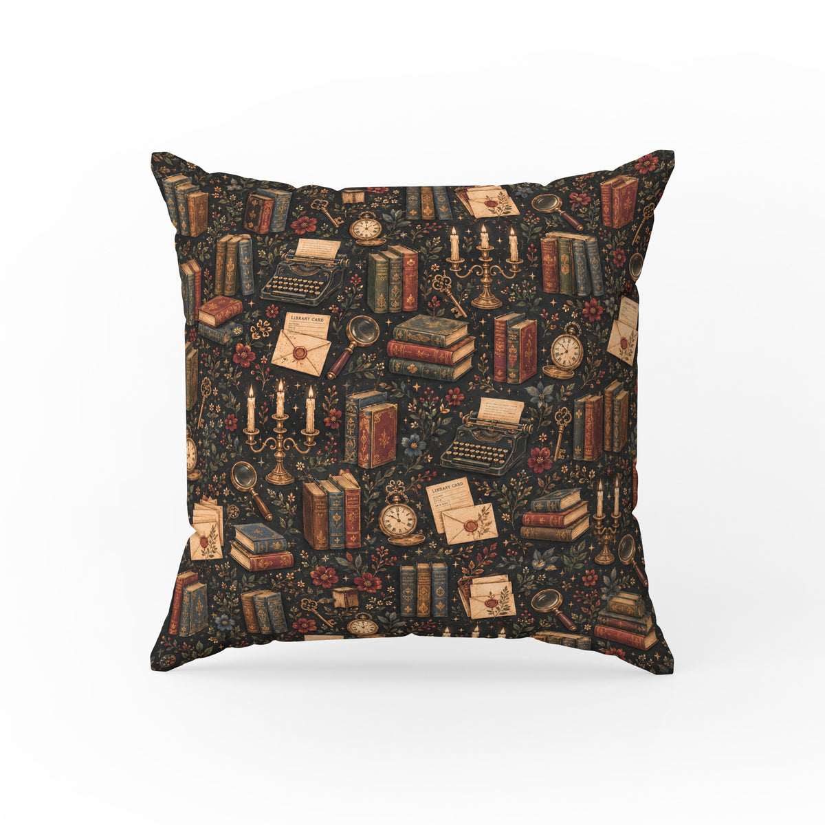 The Scholar’s Study – Dark Academia Library Pillow