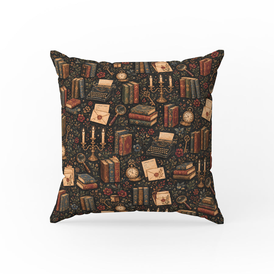 The Scholar’s Study – Dark Academia Library Pillow