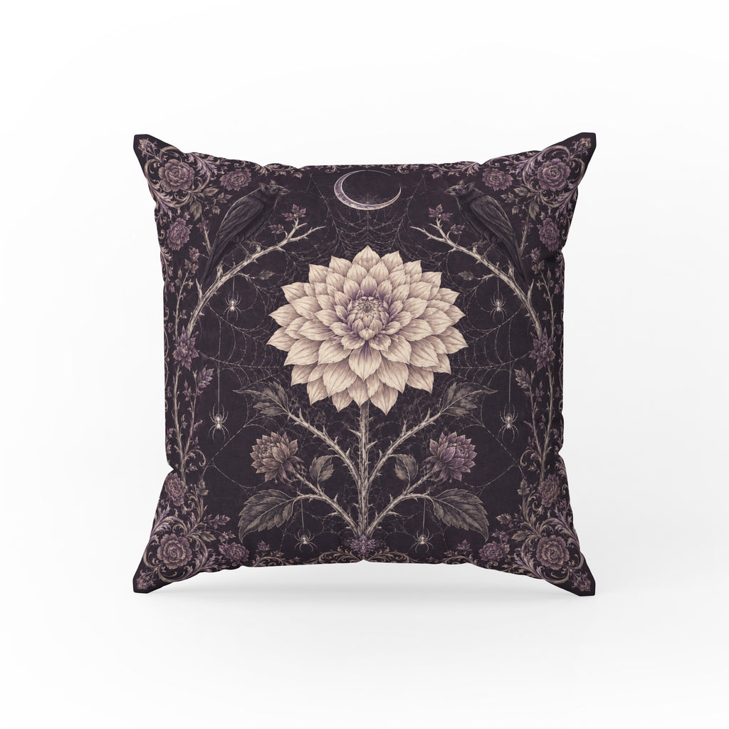 Raven Moon – Gothic Botanical Pillow