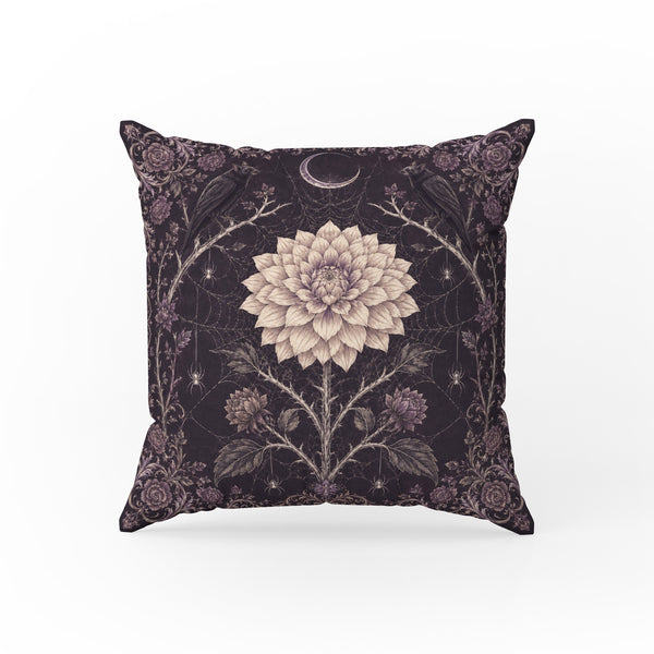Raven Moon – Gothic Botanical Pillow