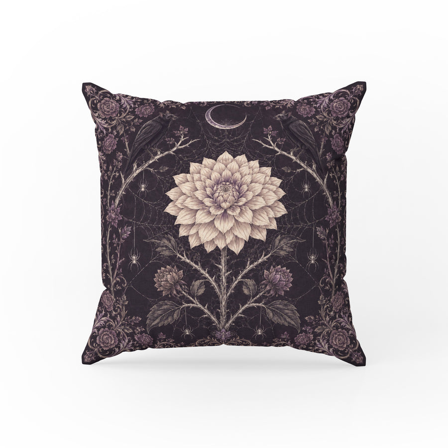 Raven Moon – Gothic Botanical Pillow