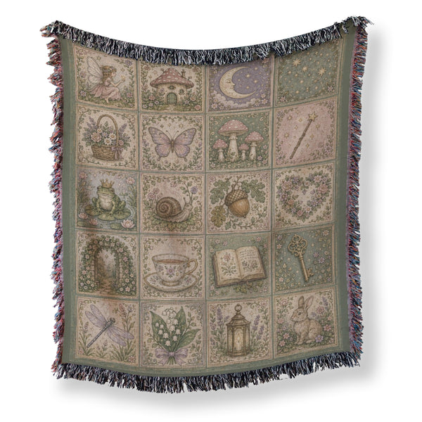 Enchanted Fairy Garden Patchwork Blanket