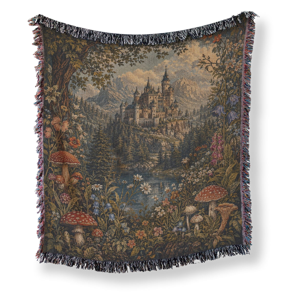The Enchanted Mushroom Castle Blanket