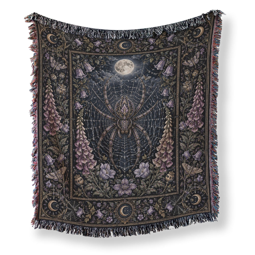 Moonlit Spiderweb Garden Blanket