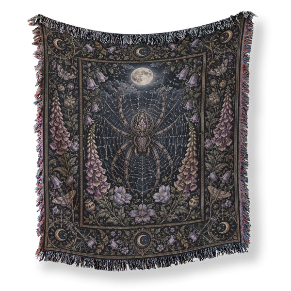 Moonlit Spiderweb Garden Blanket