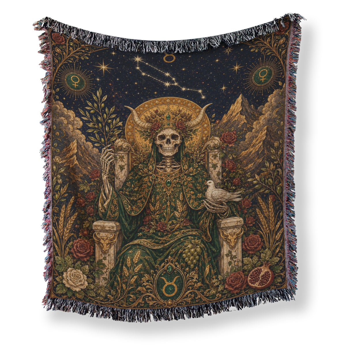 Taurus Thorned Sovereign – Gothic Zodiac Blanket Main image