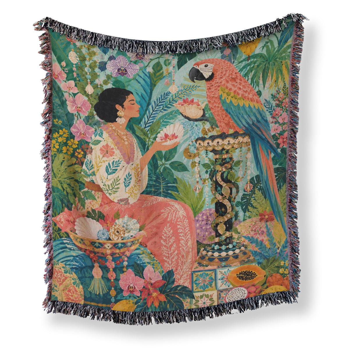 Macaw Tropical Garden Blanket Main image