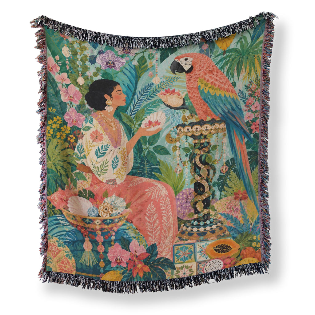 Macaw Tropical Garden Blanket