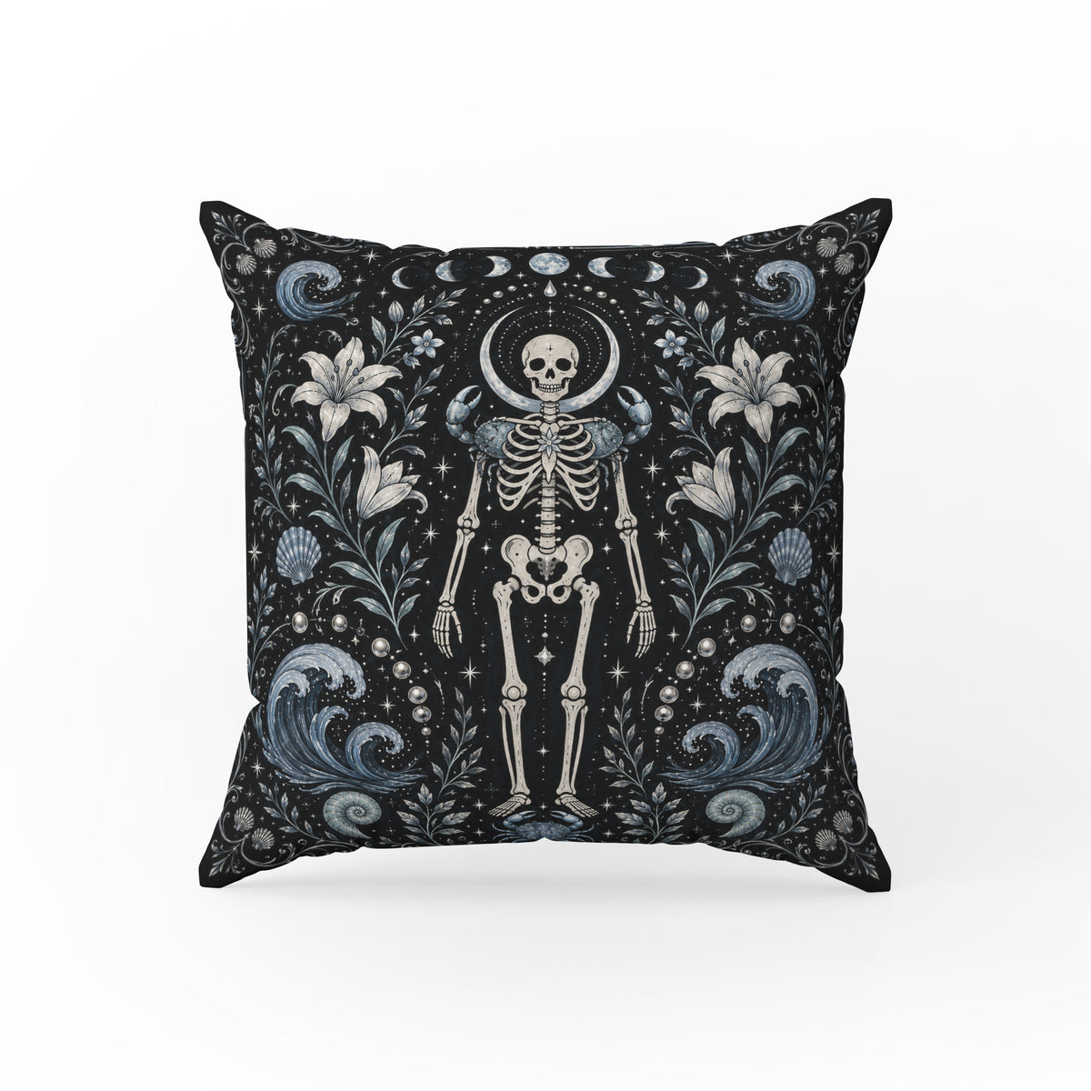 The Moon-Tide Crab – Cancer Gothic Zodiac Pillow Main image