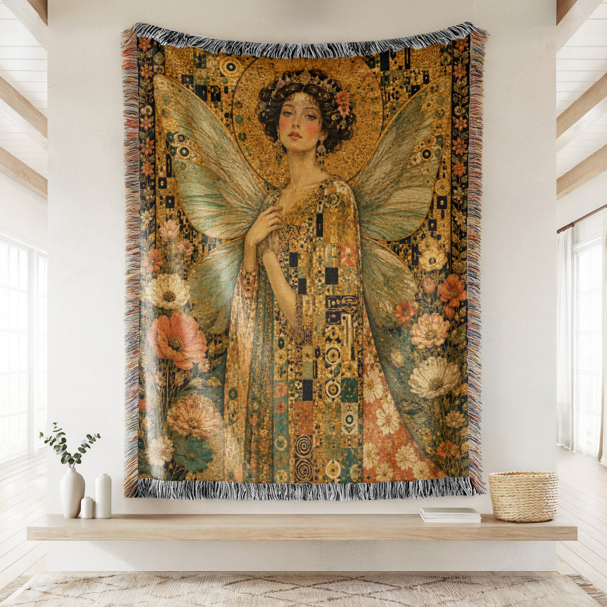 Golden Art Nouveau Fairy Blanket