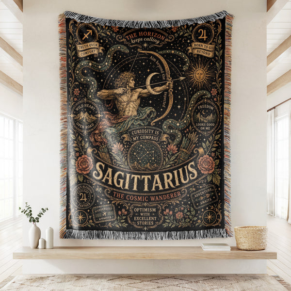Sagittarius – The Cosmic Wanderer Zodiac Blanket