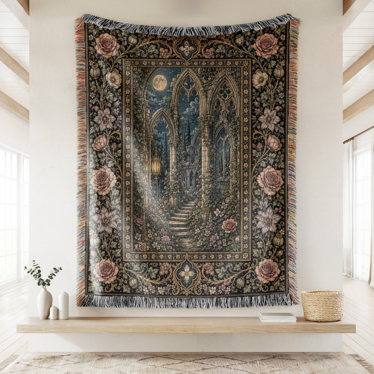 Secret Gothic Garden Ruins Blanket