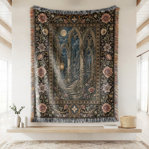 Secret Gothic Garden Ruins Blanket