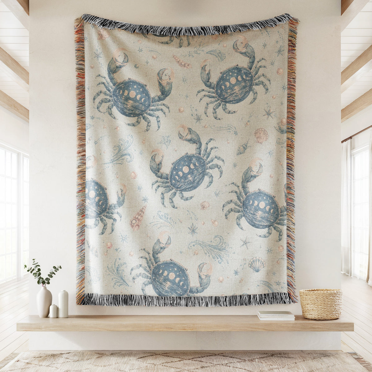 Cancer Celestial Crab Pattern Blanket