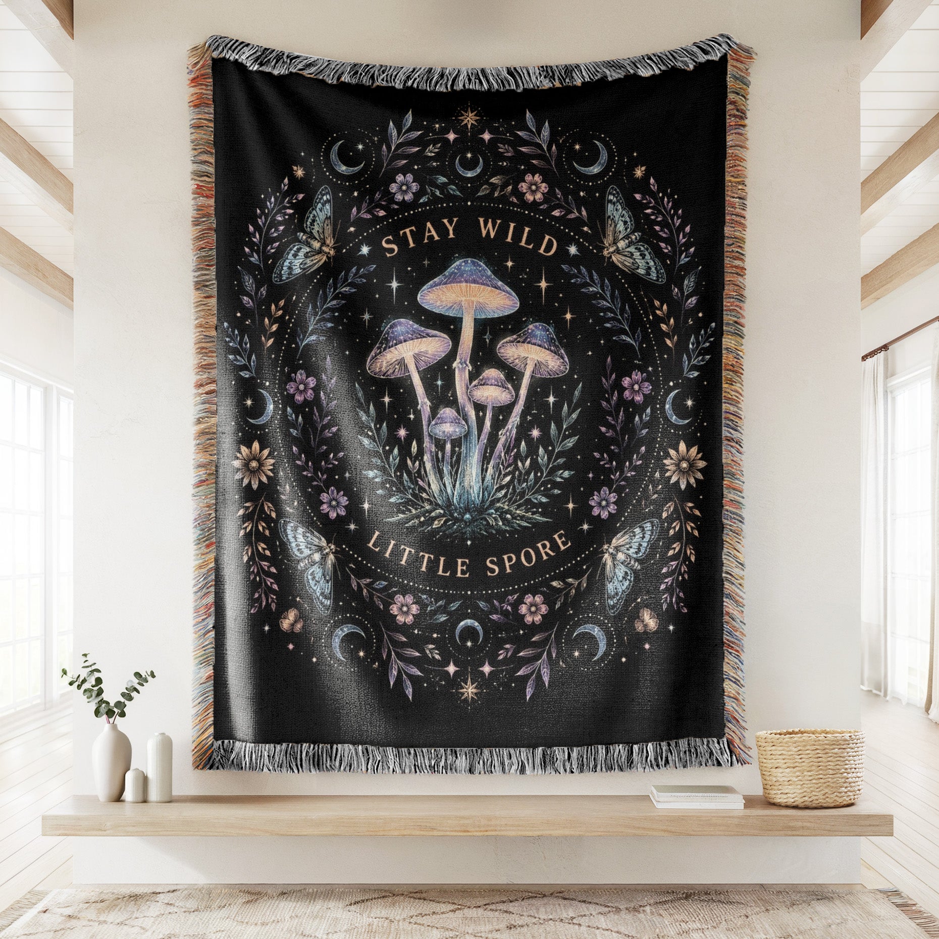 Stay Wild Little Spore Mushroom Blanket Secondary image