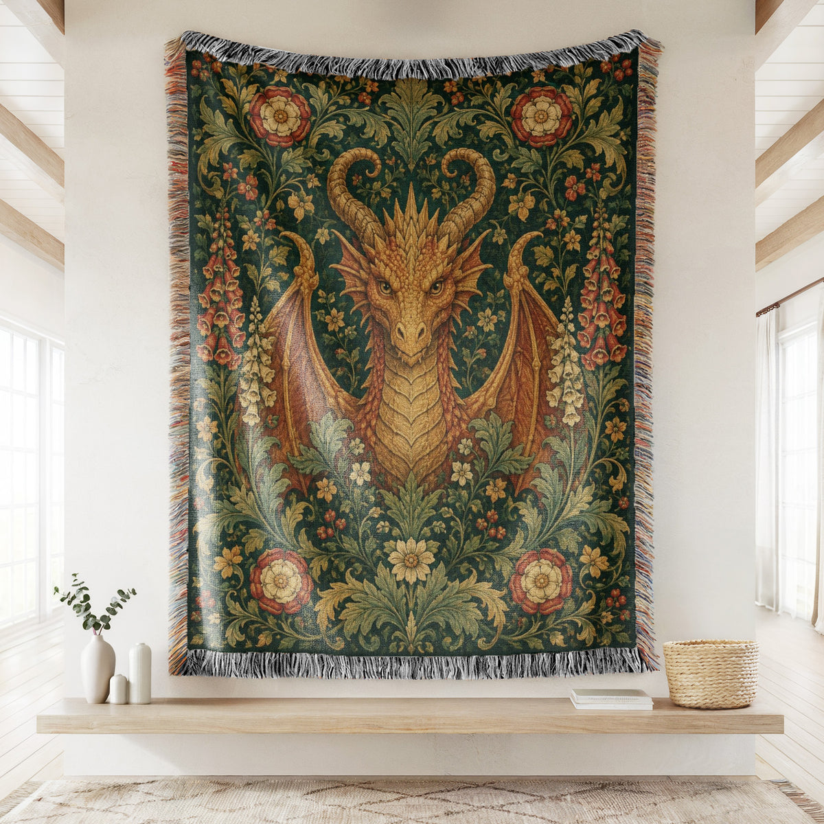 The Rosewood Dragon Blanket