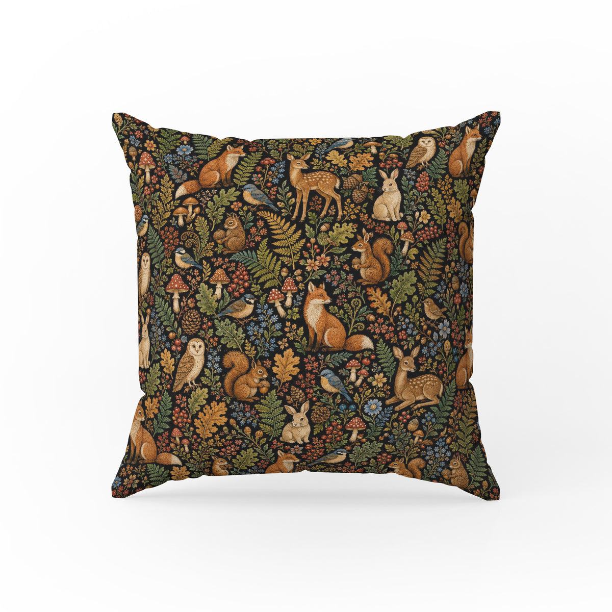Forest Gathering – Woodland Animals Pillow Main image