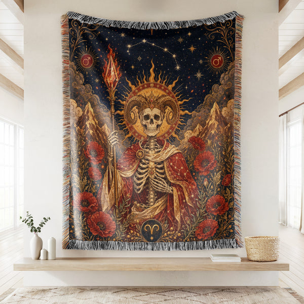Aries Flamebearer – Gothic Zodiac Blanket