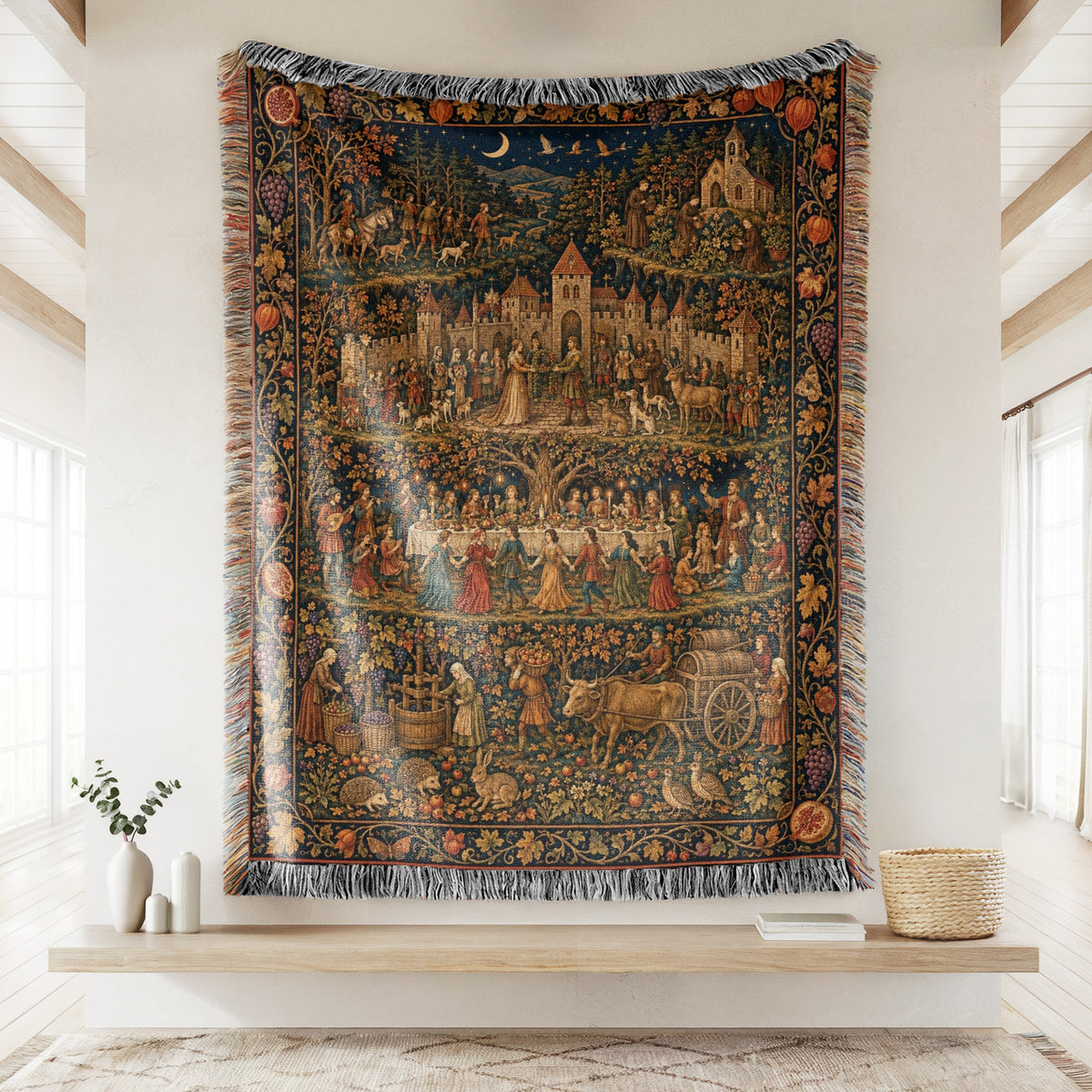 The Moonlit Harvest Feast Blanket