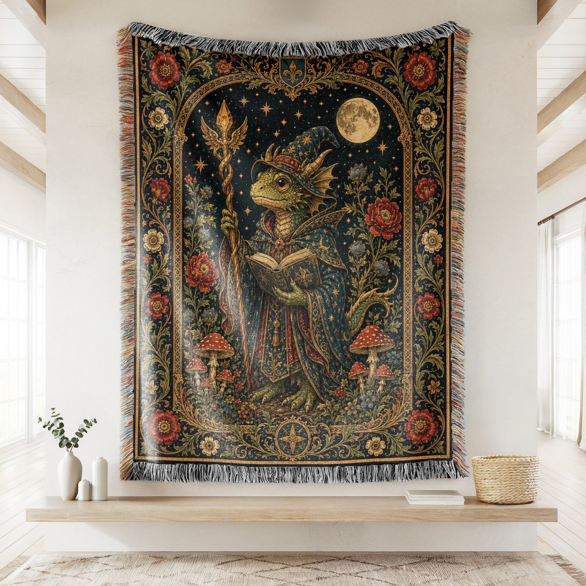 Green Dragon Wizard Reader Blanket